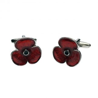 High Detail Red Poppy Cufflinks