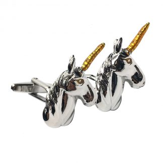 Two Tone Unicorn Head Cufflinks