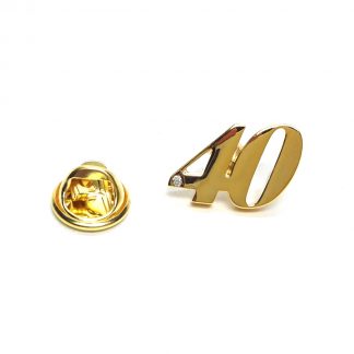 Gold Plated 40 Lapel Pin Badge with crystal decoration (AJTP11)