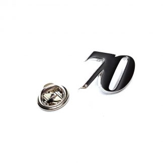 Rhodium Plated 70 Lapel Pin Badge with crystal decoration (AJTP18)