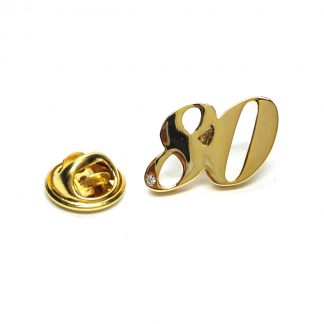 Gold Plated 80 Lapel Pin Badge with crystal decoration (AJTP23)