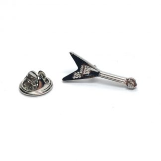 V Shaped Electric Guitar Lapel Pin Badge