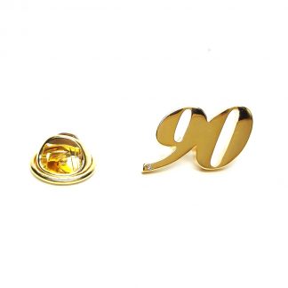 Gold Plated 90 Lapel Pin Badge with crystal decoration (AJTP25)