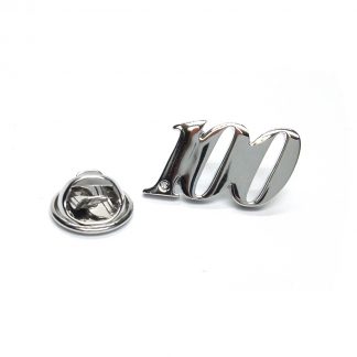 Rhodium Plated 100 Lapel Pin Badge with crystal decoration (AJTP26)