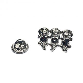 Metal Three Wise Monkeys Lapel Pin Badge