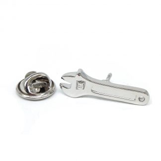 Metal Monkey Wrench, Adjustable Spanner Lapel Pin Badge