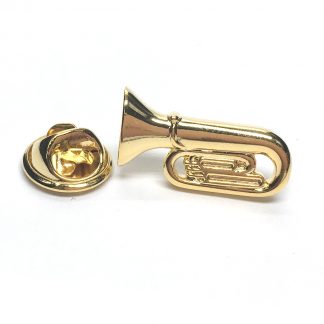 Gold Plated Tuba Lapel Pin Badge