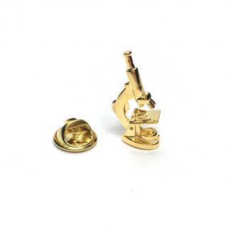 Gold Plated Micropscope Science Lapel Pin Badge