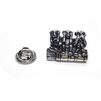Contemporary 3 Wise Monkeys Lapel Pin Badge