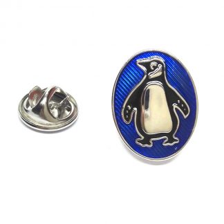 Front View Oval Penguin Lapel Pin Badge