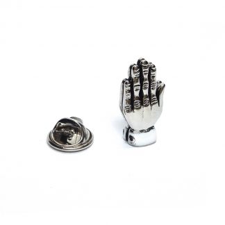 Hands Clasped in Prayer Religion Lapel Pin Badge