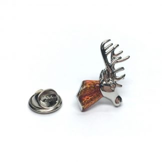 Coloured Stag Head Lapel Pin Badge