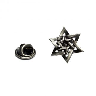 Antique Style Star of David Jewish Religion Lapel Pin Badge