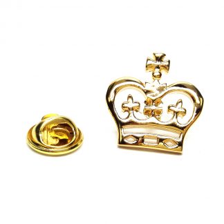 Gold Plated Flat Crown Design Lapel Pin Badge