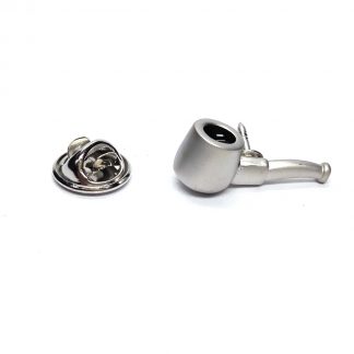 Matt Finish Straight Smoking Pipe Lapel Pin Badge