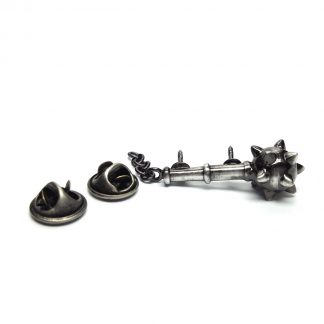 Medieval Knights Spiked Mace Museum Lapel Pin Badge - Antique Finish
