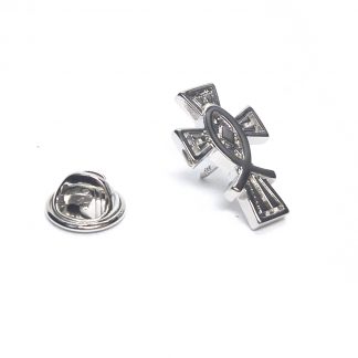Icthus Christian Cross Lapel Pin Badge
