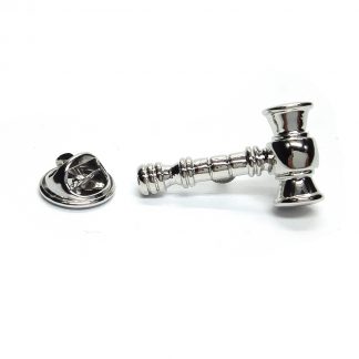 Gavel Lapel Pin Badge