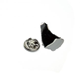 Outline Map of Barbados Rhodium Plated Lapel Tie Pin