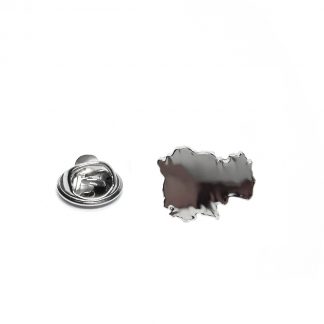 Outline Map of Cambodia Rhodium Plated Lapel Tie Pin