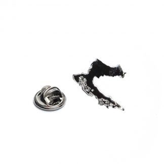 Outline Map of Croatia Rhodium Plated Lapel Tie Pin