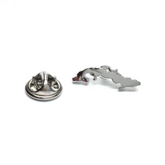 Outline Map of Cuba Rhodium Plated Lapel Tie Pin