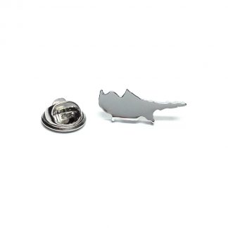 Outline Map of Cyprus Rhodium Plated Lapel Tie Pin