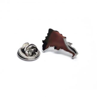 Outline Map of Dominican Republic Rhodium Plated Lapel Tie Pin