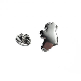 Outline Map of Ireland EIRE Rhodium Plated Lapel Tie Pin
