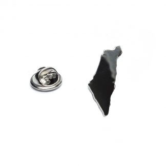 Outline Map of Israel Rhodium Plated Lapel Tie Pin
