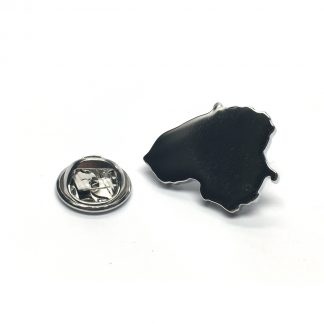 Outline Map of Lithuania Rhodium Plated Lapel Pin Badge