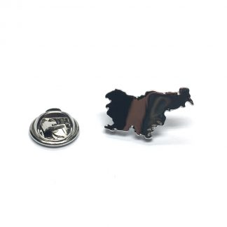 Outline Map of Slovenia Lapel Pin Badge