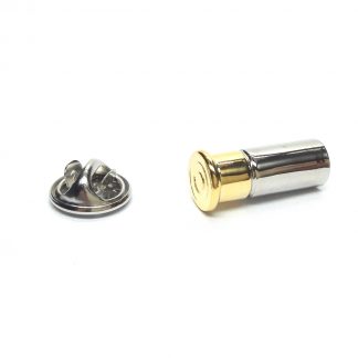 Two Tone Shotgun Cartridge Lapel Pin Badge (AJTP83)
