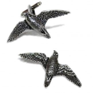 English Made Peregrine Falcon Bird Pewter Cufflinks