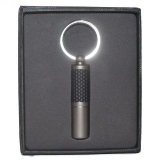 Keyring Angelo Key Ring Cigar Punch Black Rubber Sleeve Boxed