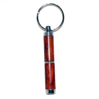 Keyring Key Ring Cigar Punch Metal And Dark Wood Boxed