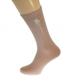 Top Hat & Moustache Mens Pale Pink Wedding Socks