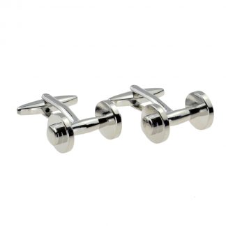 Shiny Finish Weight Lifter Dumbell Gym Sports Cufflinks