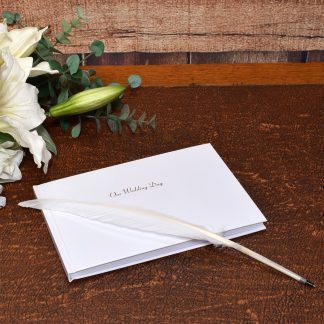 Silver Foil Stamped Our Wedding Day Guest Book