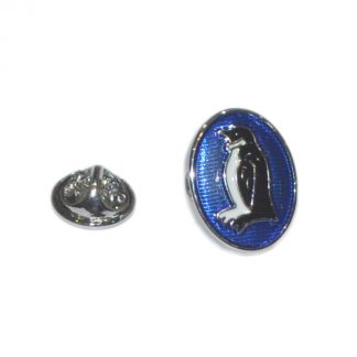 Blue Oval Penguin Lapel Pin Badge