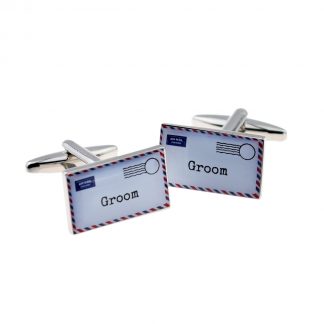 Air Mail Envelope Design Wedding Cufflinks