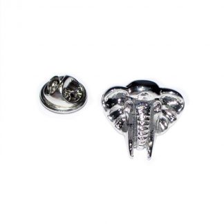 African Elephant Head Zoo Animal Lapel Pin Badge
