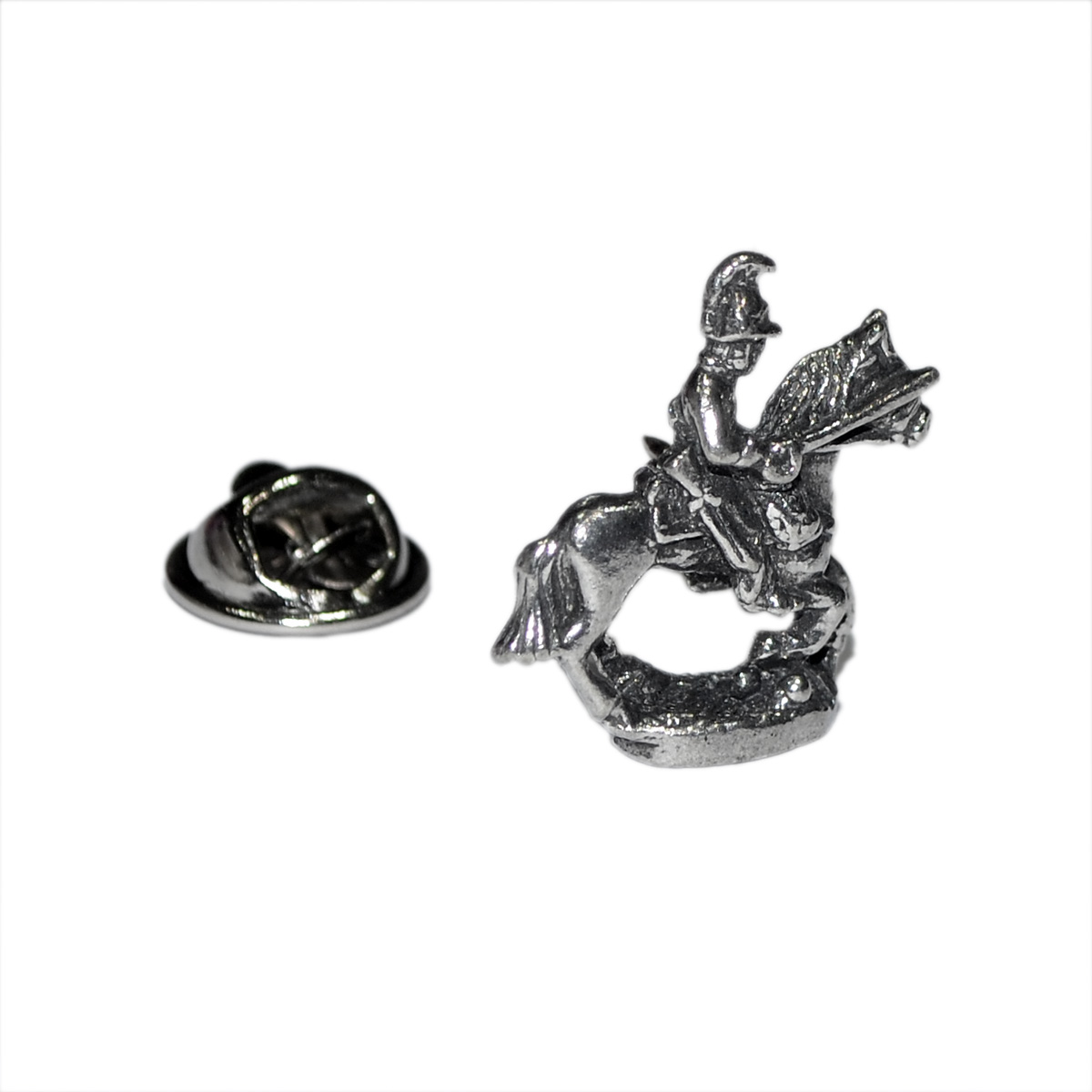 Waterloo Cavalry Rider Pewter Lapel Pin Badge