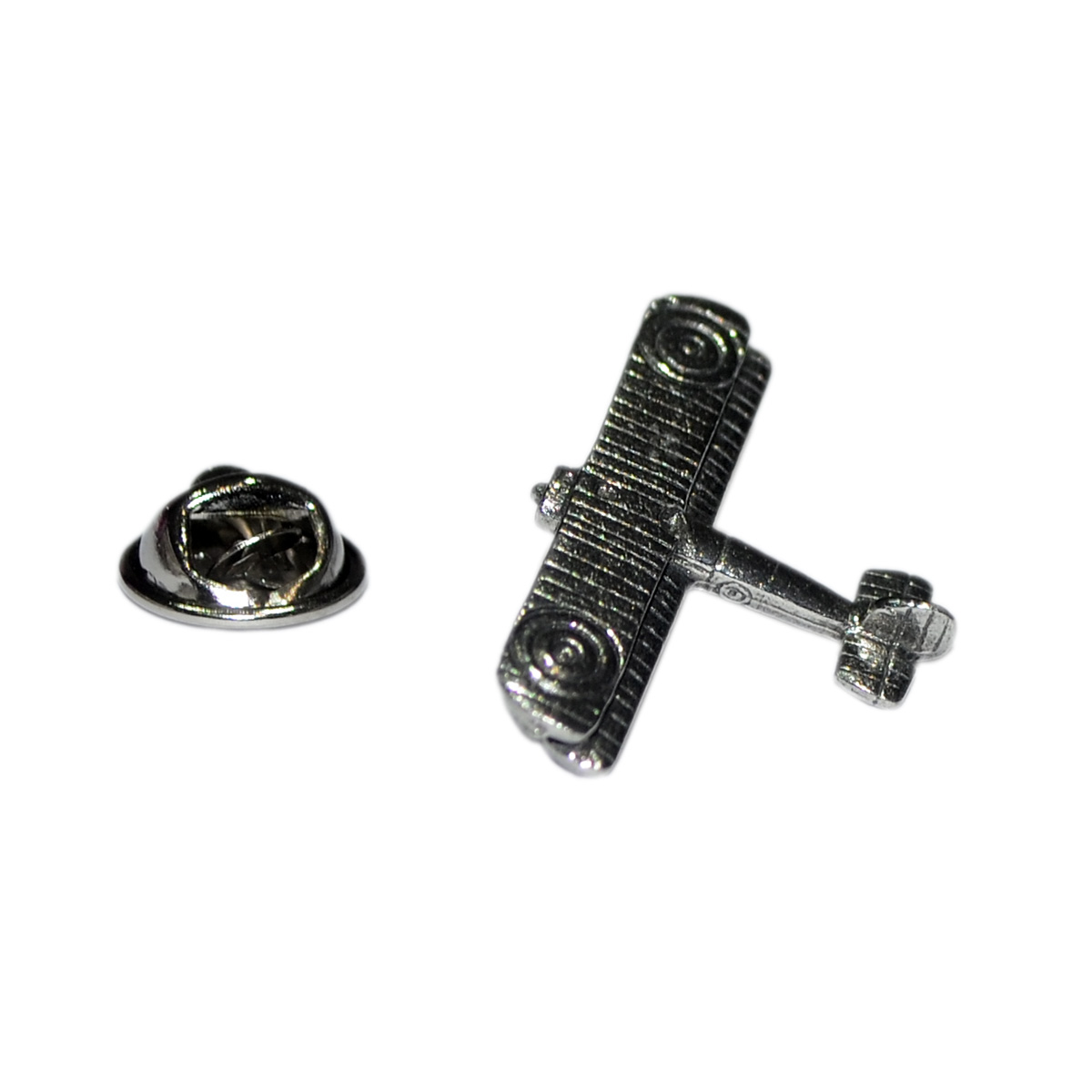 WW1 Biplane Aeroplane Pewter Lapel Pin Badge