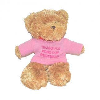 Bridesmaid Wedding Plush Bear in Woolly Jumper