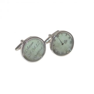 Personalised Name Date & Time Wedding Cufflinks