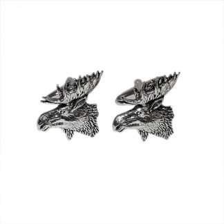 English Made Moose Head Pewter Cufflinks