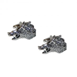 English Made Boars Head Pewter Cufflinks