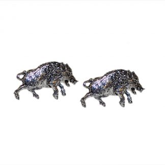 English Made Running Wild Boar Pewter Cufflinks