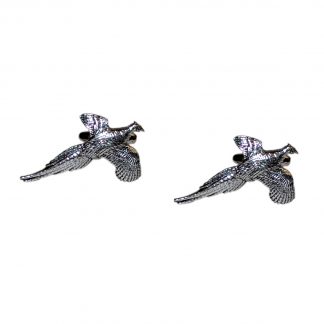 English Made Flying Pheasant Pewter Cufflinks